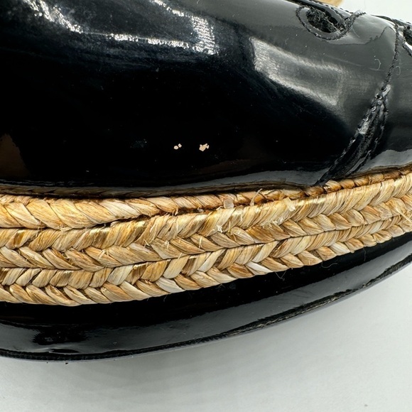 Stuart Weitzman Wedge Espadrille 5.5 Bkack patent Leather - Picture 4 of 7